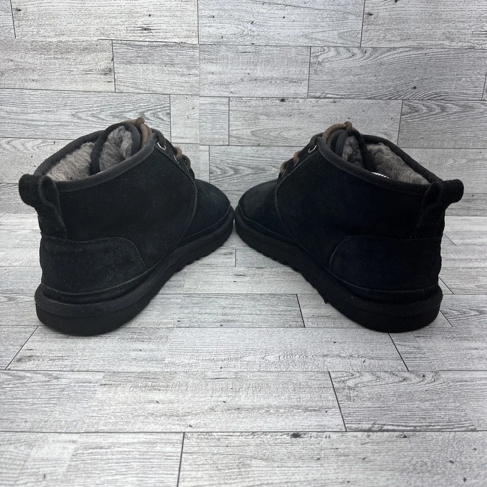 UGG Neumel Black Suede Shearling‎ Lace Up Chukka Boots Men Size 9